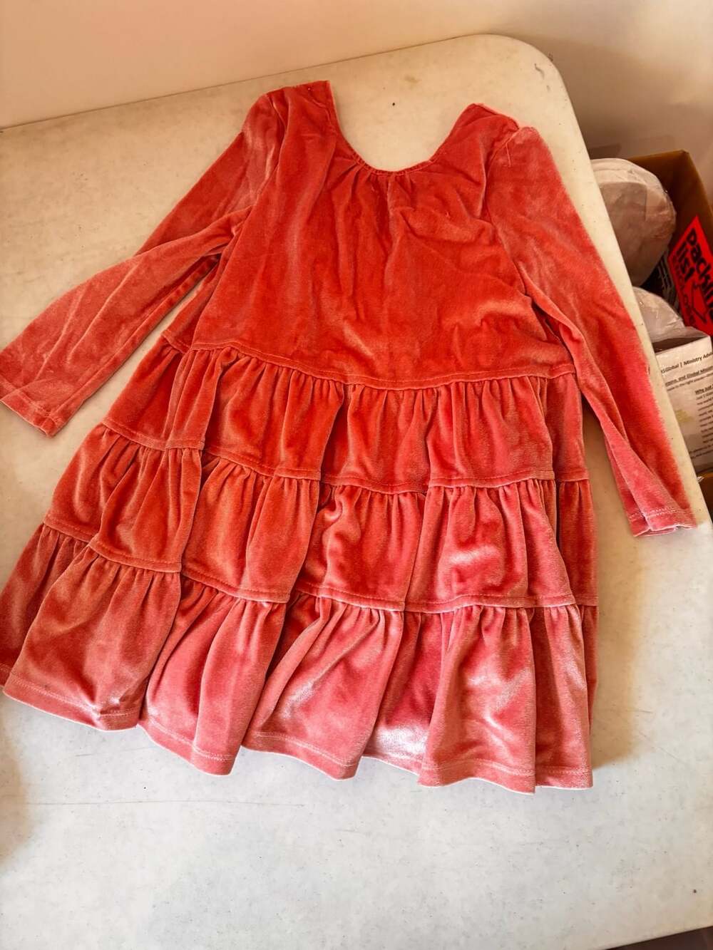 Pink Chicken New York Velvet Tiered Twirl Dress Size 4Y